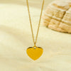 Stainless Steel Heart Shape Fashion Clavicle Chain Pendant Necklace With Electroplating