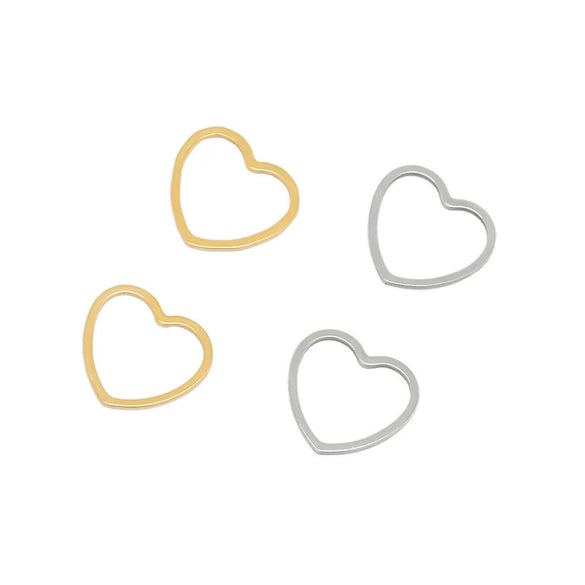 Stainless Steel Heart Shape Jewelry Connection Accessories For Diy Necklace Bracelet Earrings With Electroplating Treatment