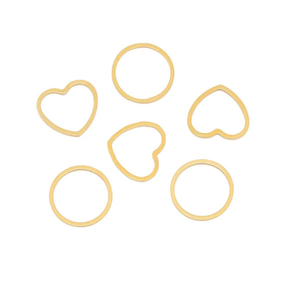 Stainless Steel Heart Shape Jewelry Connection Accessories For Diy Necklace Bracelet Earrings With Electroplating Treatment