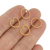 Stainless Steel Heart Shape Jewelry Connection Accessories For Diy Necklace Bracelet Earrings With Electroplating Treatment