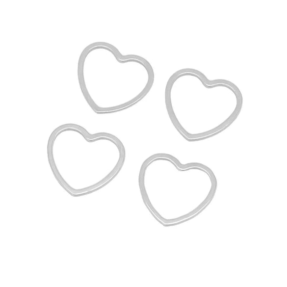 Stainless Steel Heart Shape Jewelry Connection Accessories For Diy Necklace Bracelet Earrings With Electroplating Treatment