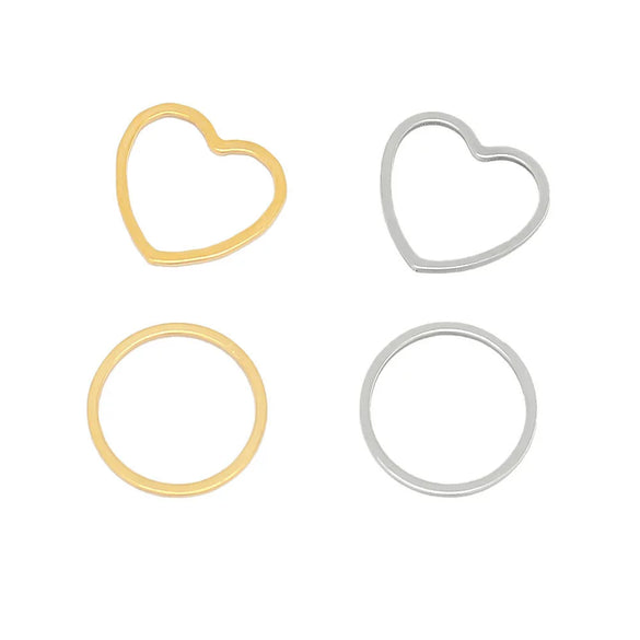 Stainless Steel Heart Shape Jewelry Connection Accessories For Diy Necklace Bracelet Earrings With Electroplating Treatment