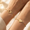 Stainless Steel Heart Shape Mom Daughter Bracelet For Women Sweet Versatile Electroplated Charm Bracelet