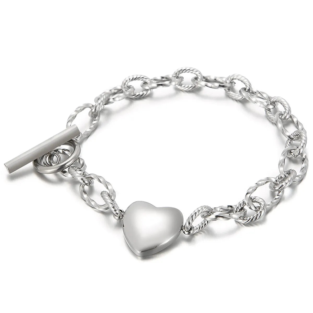 Fashion Heart Titanium Steel Plating No Inlaid Bracelets