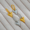 Stainless Steel Heart Shape Pendant And Earrings Minimalist Style Goldplated Electroplating