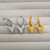 Stainless Steel Heart Shape Pendant And Earrings Minimalist Style Goldplated Electroplating