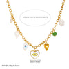 Stainless Steel Heart Shape Pendant Necklace With Oil Dripping Devil's Eye Design And Electroplating For Women