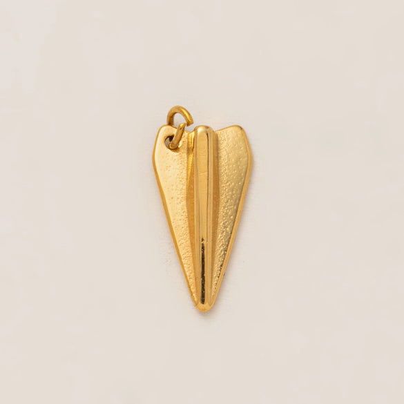 Stainless Steel Heart Shape Pendant With Vacuum Plating 18K Gold Color Fashion Casual Style