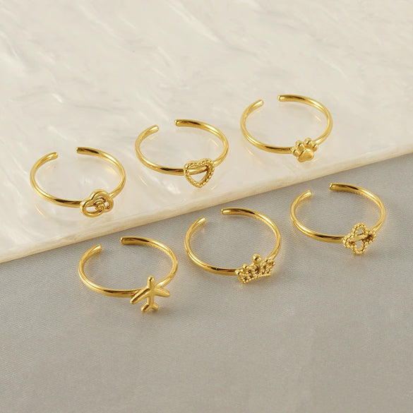 Stainless Steel Heart Shape Ring For Women Personality Fashion Design