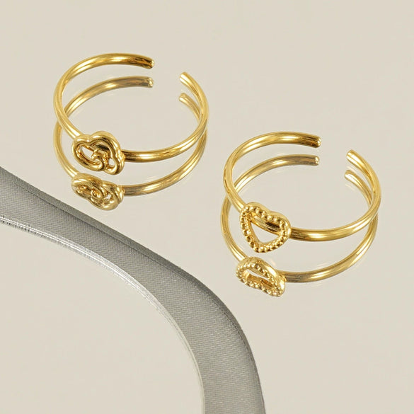 Stainless Steel Heart Shape Ring For Women Personality Fashion Design