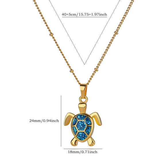 Stainless Steel Heart Shape Turtle Pendant Necklace Electroplating Minimalist Unisex