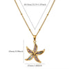 Stainless Steel Heart Shape Turtle Pendant Necklace Electroplating Minimalist Unisex
