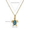 Stainless Steel Heart Shape Turtle Pendant Necklace Electroplating Minimalist Unisex