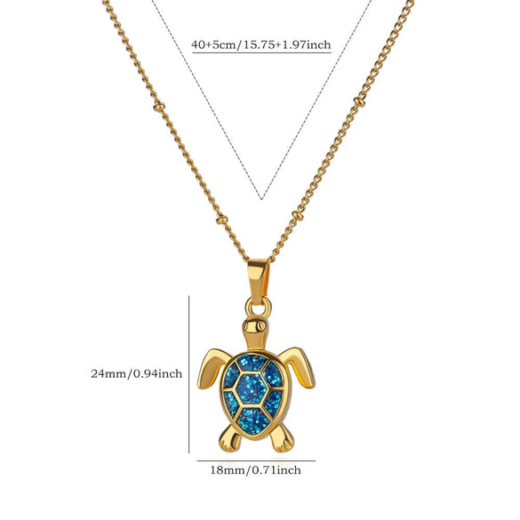 Stainless Steel Heart Shape Turtle Pendant Necklace Electroplating Minimalist Unisex