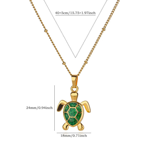 Stainless Steel Heart Shape Turtle Pendant Necklace Electroplating Minimalist Unisex