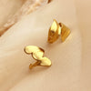 Stainless Steel Heart Shaped Classic Open Ring With 18K Gold Plating And Natural Geometric Design