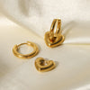 Stainless Steel Heart Shaped Geometric Electroplated Ladies Earrings