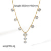 Stainless Steel Heart Shaped Inlaid White Stone Y Shaped Pendant Necklace For Women With Electroplating Treatment