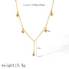 Stainless Steel Heart Shaped Inlaid White Stone Y Shaped Pendant Necklace For Women With Electroplating Treatment