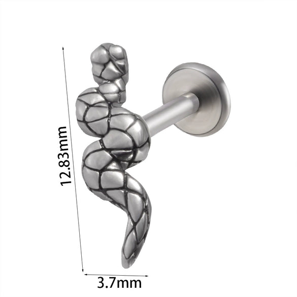 Stainless Steel Heart Shaped Lip Ring Crescent Moon Earrings Circle Pendant Conical Internal Thread Earrings Electroplated Unisex Fashion