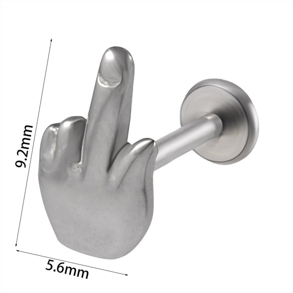 Stainless Steel Heart Shaped Lip Ring Crescent Moon Earrings Circle Pendant Conical Internal Thread Earrings Electroplated Unisex Fashion