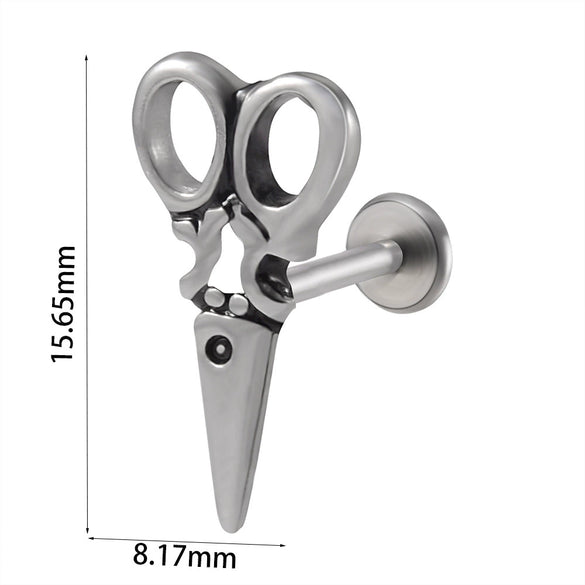 Stainless Steel Heart Shaped Lip Ring Crescent Moon Earrings Circle Pendant Conical Internal Thread Earrings Electroplated Unisex Fashion