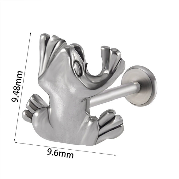 Stainless Steel Heart Shaped Lip Ring Crescent Moon Earrings Circle Pendant Conical Internal Thread Earrings Electroplated Unisex Fashion