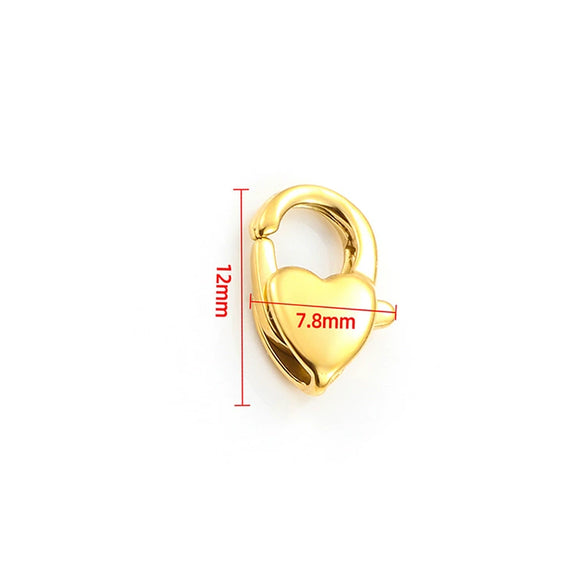Stainless Steel Heart Shaped Lobster Buckle Vacuum Plated Love Connection Buckle For Necklace And Bracelet Accessories