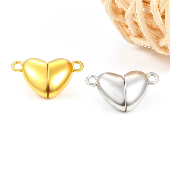 Stainless Steel Heart Shaped Love Magnet Buckle Jewelry Accessories For Bracelet And Necklace With Electroplating