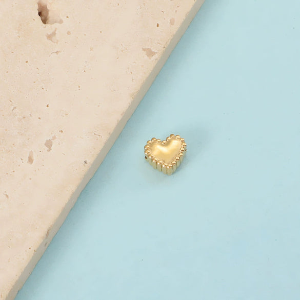 Stainless Steel Heart Shaped Pendant And Handmade Diy Bracelet Jewelry Accessories With Electroplating Treatment Simple Style