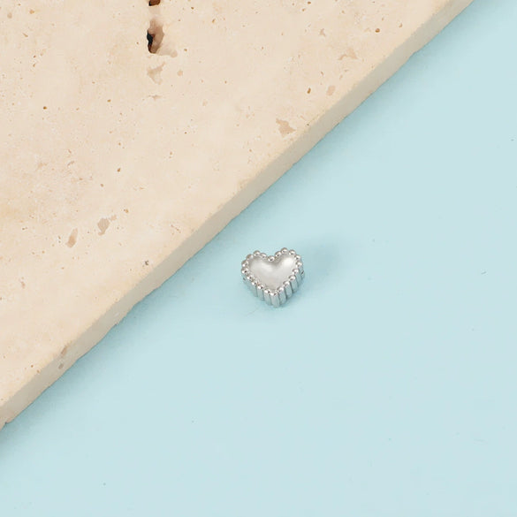 Stainless Steel Heart Shaped Pendant And Handmade Diy Bracelet Jewelry Accessories With Electroplating Treatment Simple Style