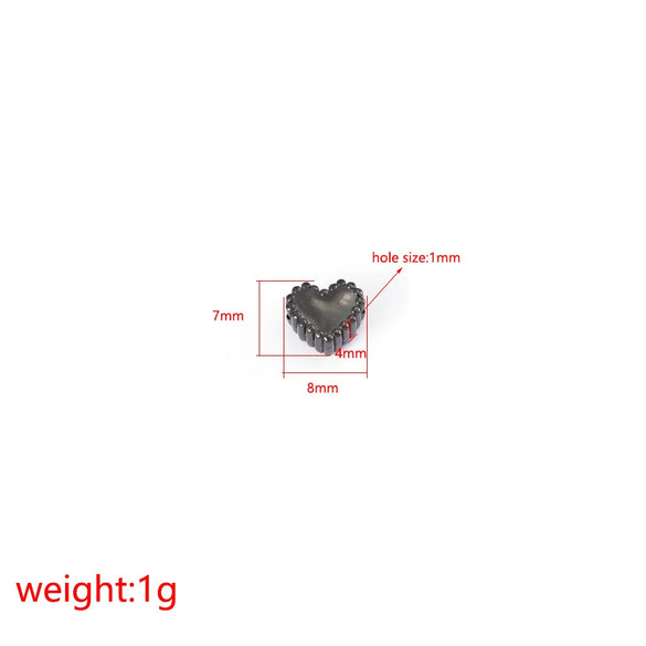 Stainless Steel Heart Shaped Pendant And Handmade Diy Bracelet Jewelry Accessories With Electroplating Treatment Simple Style