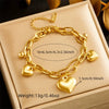 Stainless Steel Heart Shaped Pendant Electroplated Fashion Women's Bracelet