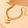 Stainless Steel Heart Shaped Pendant Electroplated Fashion Women's Bracelet