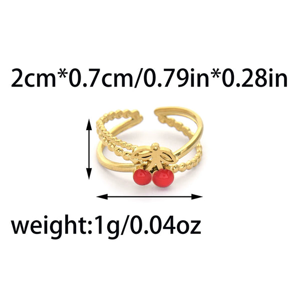 Stainless Steel Heart Shaped Ring With Dot Diamond Electroplating For Women Fashion Style
