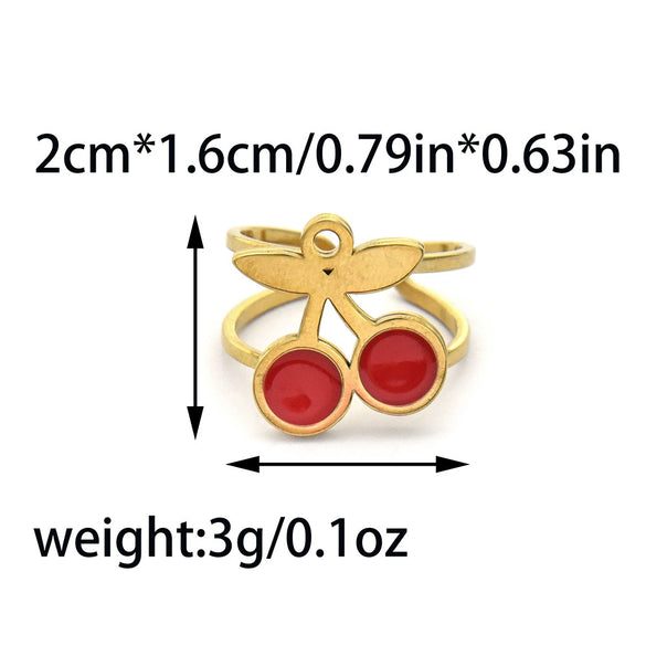 Stainless Steel Heart Shaped Ring With Dot Diamond Electroplating For Women Fashion Style