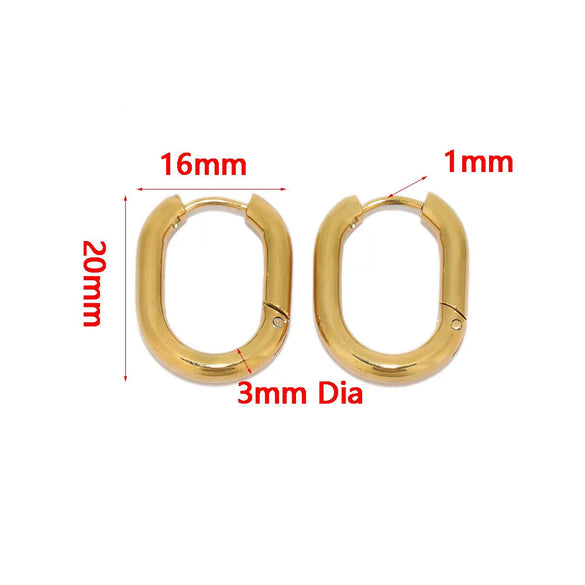 Stainless Steel Heart Shaped Simple Geometric Electroplated Earrings For Men And Women