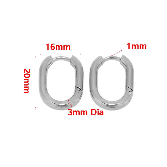 Stainless Steel Heart Shaped Simple Geometric Electroplated Earrings For Men And Women