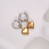 Stainless Steel Heart Shaped Simple Style Electroplated Women's Earrings Pendant