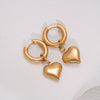 Stainless Steel Heart Shaped Simple Style Electroplated Women's Earrings Pendant