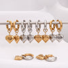 Stainless Steel Heart Shaped Simple Style Electroplated Women's Earrings Pendant