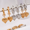 Stainless Steel Heart Shaped Simple Style Electroplated Women's Earrings Pendant