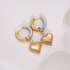 Stainless Steel Heart Shaped Simple Style Electroplated Women's Earrings Pendant