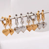 Stainless Steel Heart Shaped Simple Style Electroplated Women's Earrings Pendant