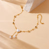 Stainless Steel Heart Shaped Tassel Chain Pearl Love Eyes Pendant Women's Fashion Anklet