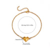 Stainless Steel Heart Shell Moon Stars Patterned Anklet For Women 18K Gold Plated With Artificial Gemstones Semiprecious Stones Simple Style