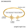 Stainless Steel Heart Star Open Bracelet Plated With 18K Real Gold And Inlaid With 5A Zircon Electroplated Jewelry