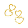 Stainless Steel Heart Tassel Pendant Earrings Plated With 18K Gold