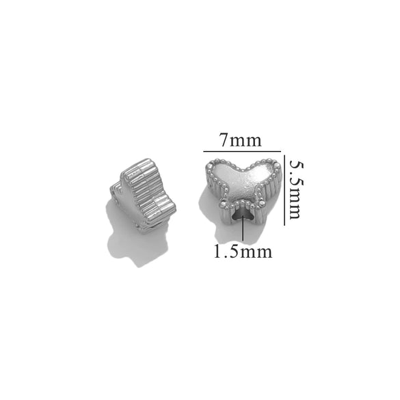 Stainless Steel Heart Water Drop Beaded Jewelry With Totem Pattern Electroplated Accessories