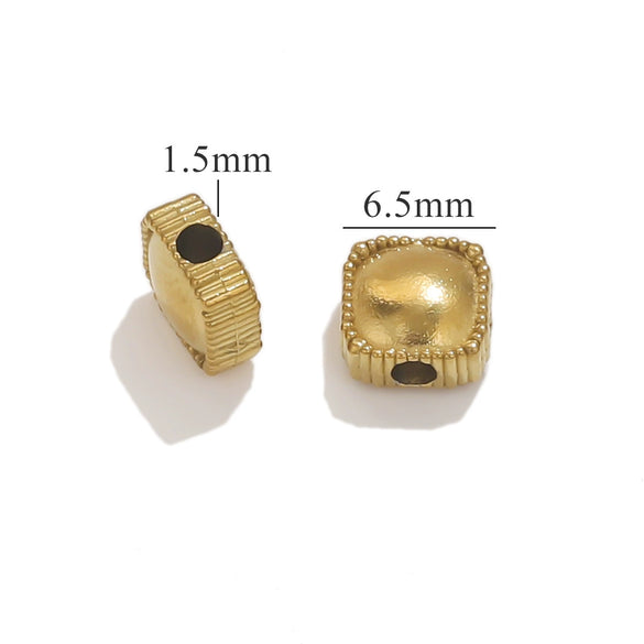Stainless Steel Heart Water Drop Beaded Jewelry With Totem Pattern Electroplated Accessories
